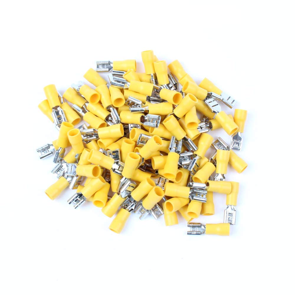 LTRAJUYNH 10PCS/Set FDD5.5-250 Female Insulated Electrical Crimp Terminal For 4-6mm2 Wire Connectors Cable Wire Connector