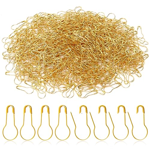 SBYURE 1000 Pieces 22mm/0.87 Inch Clothing Tag Pins Metal Gourd Safety Pins Bulb Pin Calabash Pin Bead Needle for DIY Craft Home Accessories,Golden