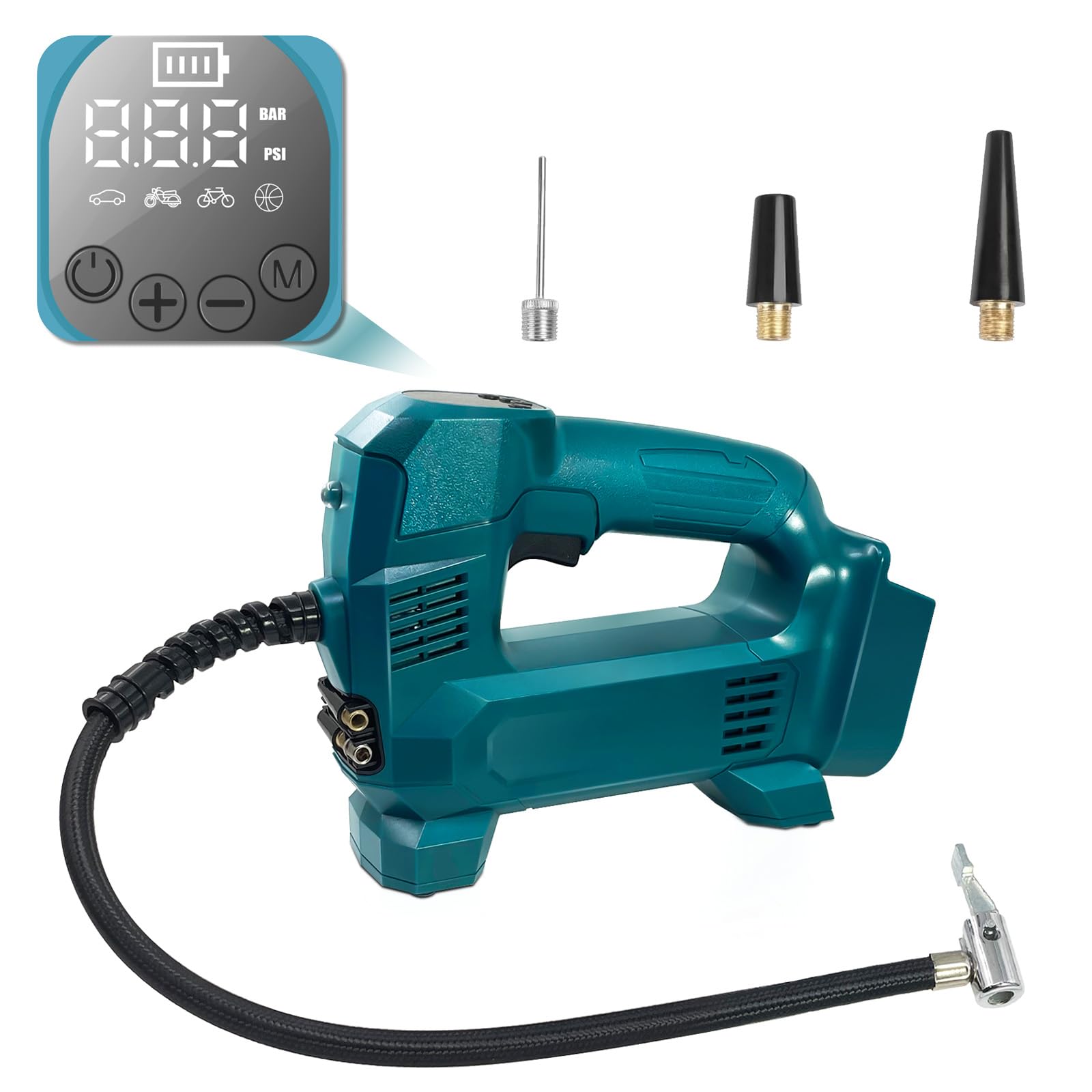 EID Akku Kompressor Wireless inflator für Makita 18V Akku,Elektrische Luftpumpe,150PSI tragbare Luftkompressor Reifenfüllmaschine/Kabellos Luftpumpe/Autopumpe/Fahrradpumpe mit LED Digitaler