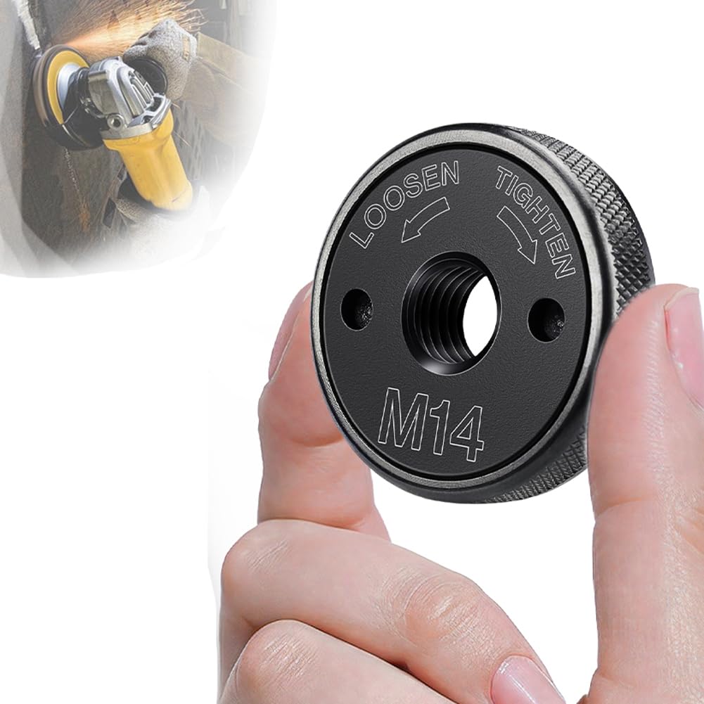 Écrou De Serrage Rapide M14 Pour Meuleuse D'angle - Sans Outil - Compatible AEG, DeWalt, Makita, Metabo... - Couple 41 Nm - Alliage Haute Résistance - 11
