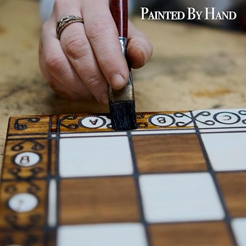 Miniatura 9 de Wegiel Imperator - Juego de ajedrez de madera de lujo de 21 pulgadas para adultos y niños, hecho a mano con madera de haya y abedul de primera