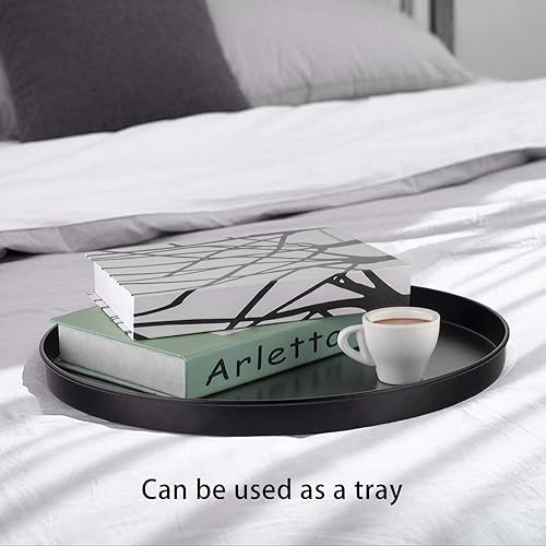 Miniatura 20 de EKNITEY Mesa auxiliar, mesa auxiliar plegable de metal impermeable, pequeña mesa auxiliar con bandeja extraíble para sala de estar, dormitorio,