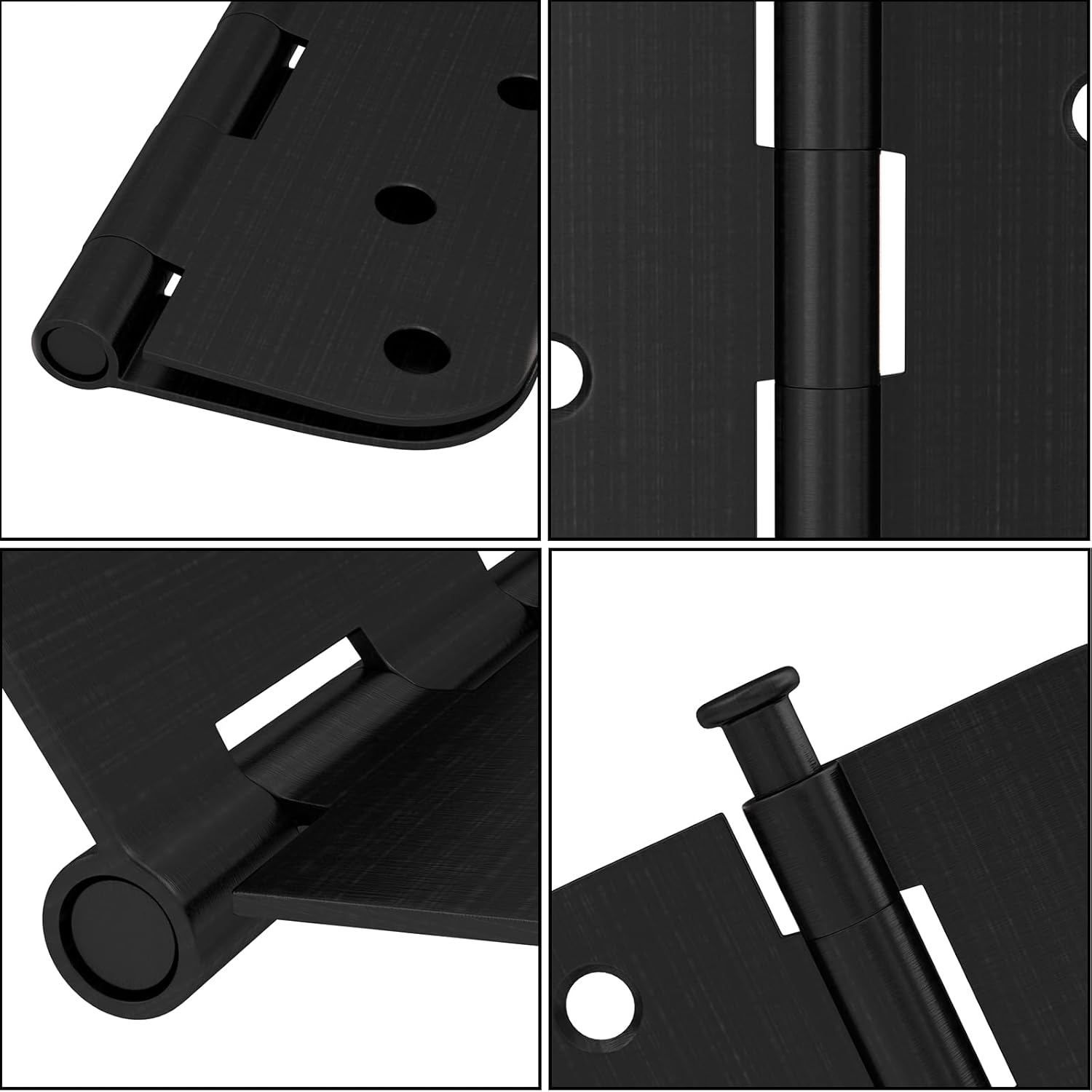 Haidms 12 Pack Exterior Door Hinges 4 Inch No Squeak Oil Rubbed Bronze Hinges with 5/8" Radius Corner Removable Pin Full Mortise for Heavy Duty Hardware