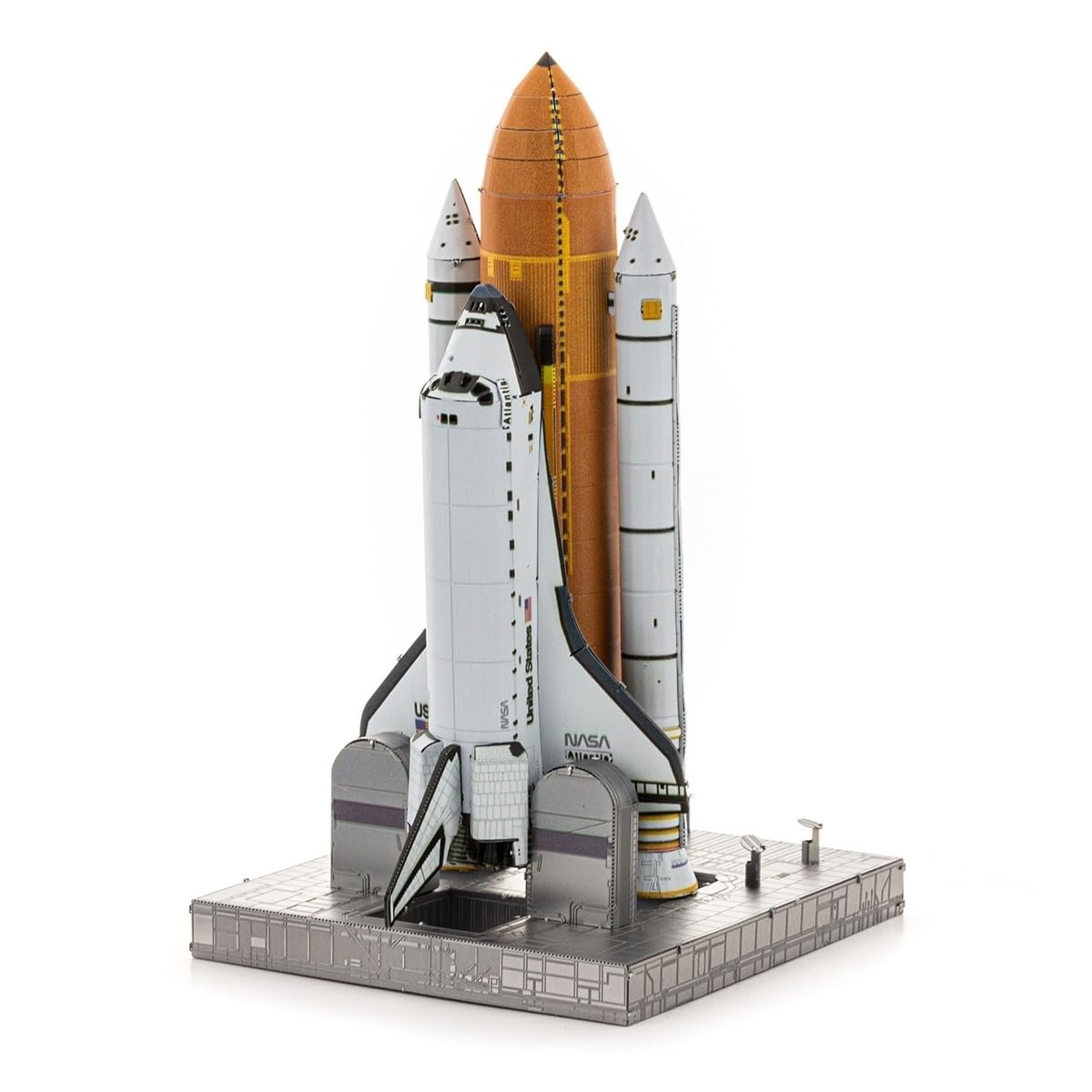 MetalEarth: ICONX - KIT DE LANCEMENT DE LA NAVETTE SPATIALE 9x10,49x17,02cm, maquette 3D en métal avec 3 feuilles, en boîte 13,5x22x2cm, 14+