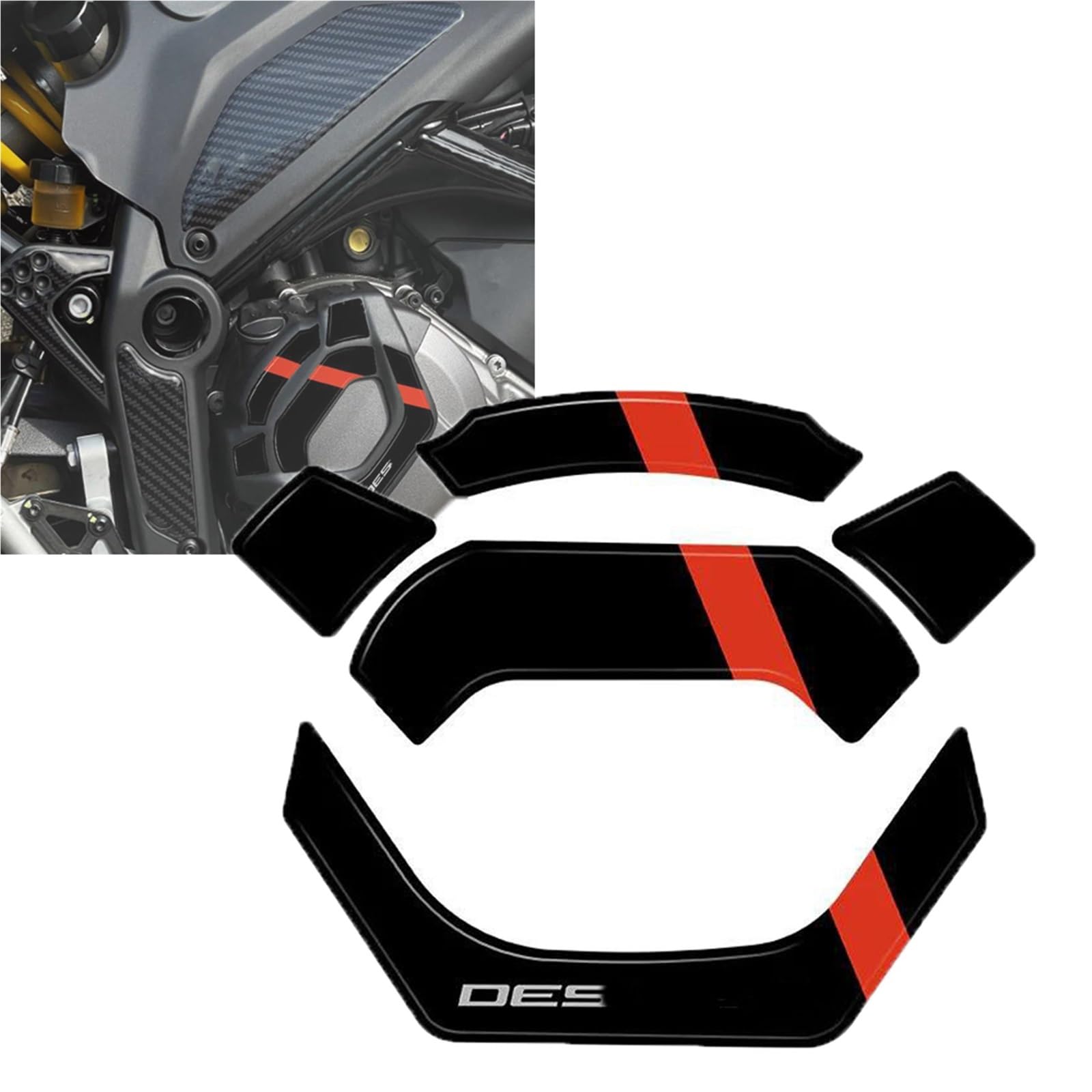 Tynbv Black- Silver Decorative Sticker Motorcycle Body Stickers Decoration For Ducati Desertx Desert X Rr22 2023 Protective Sticker Accessories