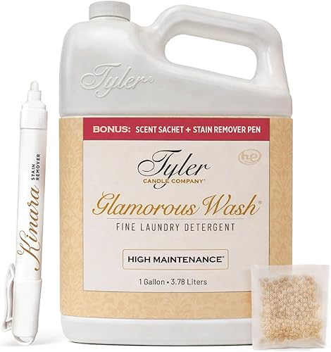 Miniatura 9 de KINARA Tyler Glamorous Wash - Detergente líquido para ropa, paquete con bolígrafo removedor de manchas, bolsita perfumada fresca, detergente para
