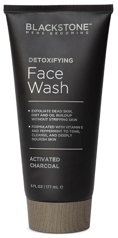 Blackstone Limpador facial masculino com carvão ativado, vitamina E e hortelã-pimenta, 177 mL