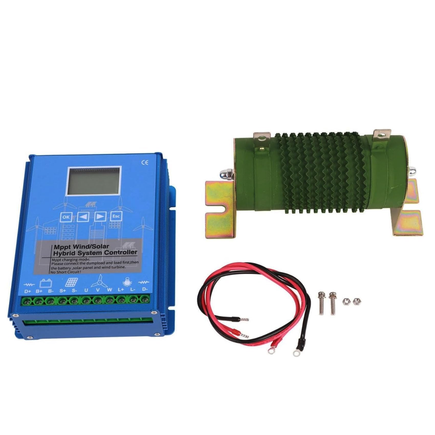 Hybridowy kontroler ładowania wiatrowo-słoneczny MPPT 5000W, Wiatr 3000W, Słoneczny 2000W, automatyczny kontroler hybrydowy 12/24V/48V z wyświetlaczem LCD