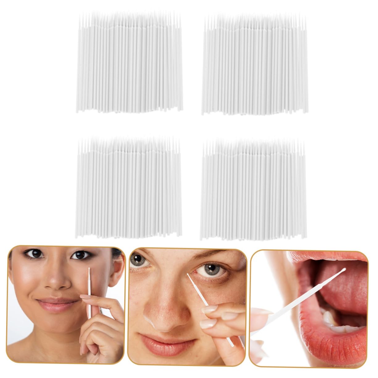4packs Disposable Applicator Swabs for Beauty and Use Versatile Cotton Sticks for Makeup Tattooing and Precision Application