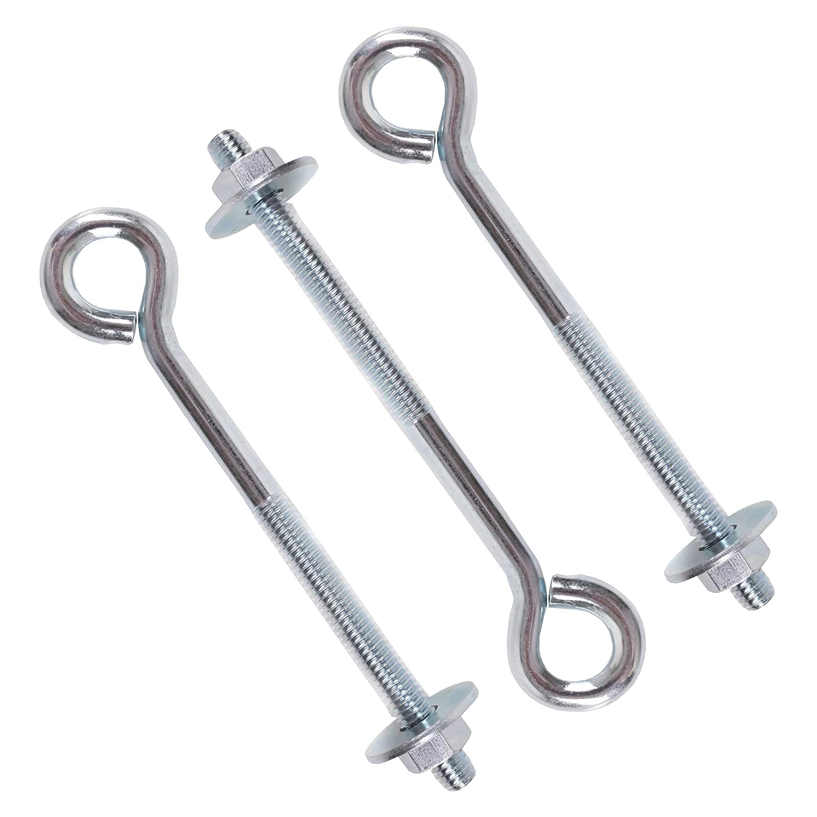 Bulloni Ad Occhiello M6 X 100mm In Acciaio Inox - Confezione Da 10 Con Dadi E Rondelle