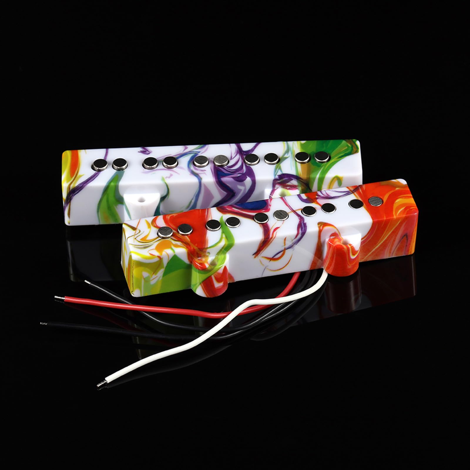 Zestaw zastępczy do 5-strunowej gitary basowej Alnico magnesy woskowe eliminacja doniczek kolorowe pokrowce gitara basowa ulepszenie przetwornika artystyczny design akcesoria do odbioru