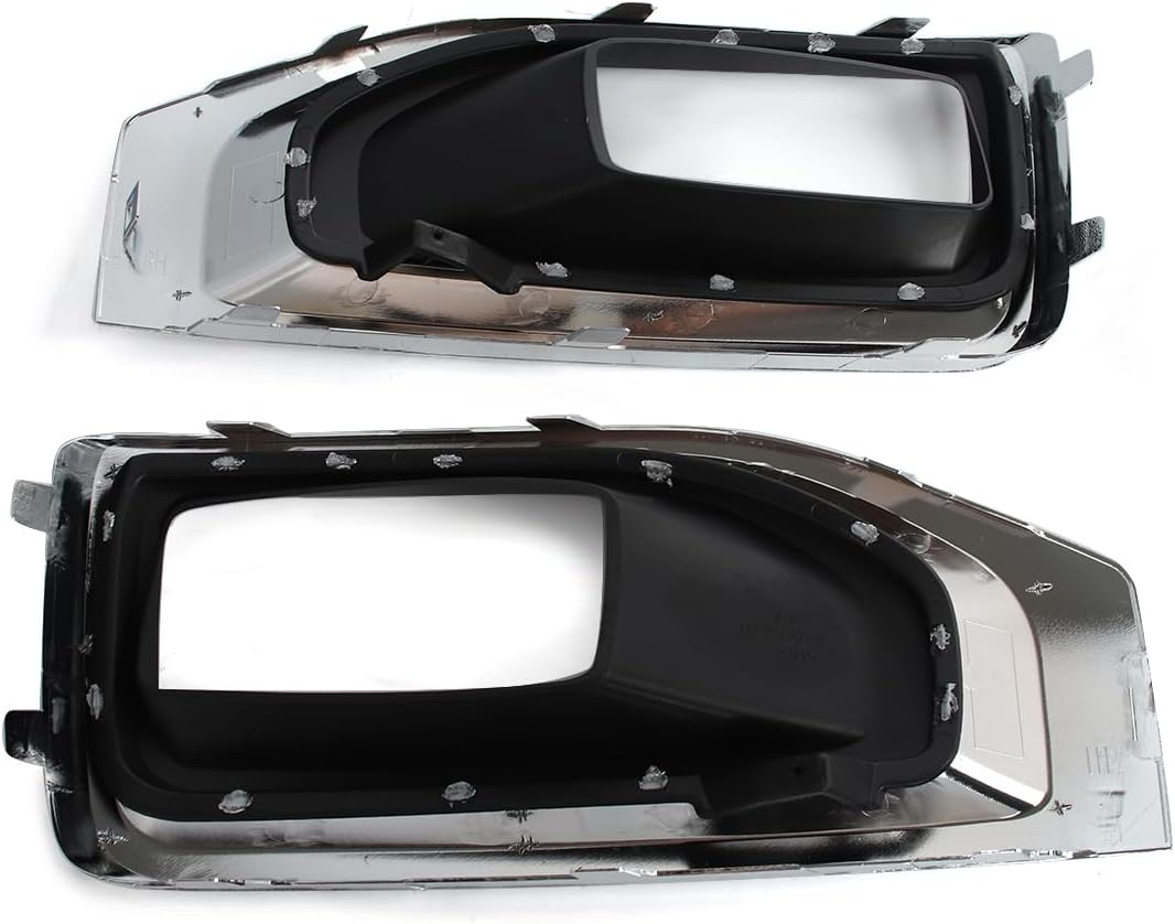 Front Fog Light Trim Compatible with GMC Yukon/Yukon XL 2015-2020 Fog Light Bezel Cover Trim Driver and Passenger Side Chrome Black Fog Light Trim Replace for 22936426,22936427