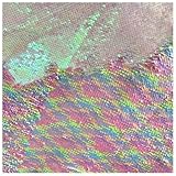 Gold Black Mermaid Sequin Fabric by The Yard 2 Tone Flip UP Mesh Lace Sequin Fabric Magic Overlapping Sequin for Girl Costume Dress/Lady Evening Dress Pillow Cushion Cover Wedding Decor