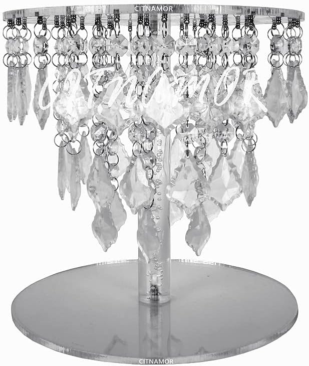Acrylic Crystal Cake Stand Cupcake Stand Dessert Stand for Wedding Event Party Decoration (D 10 inch, Acrylic)