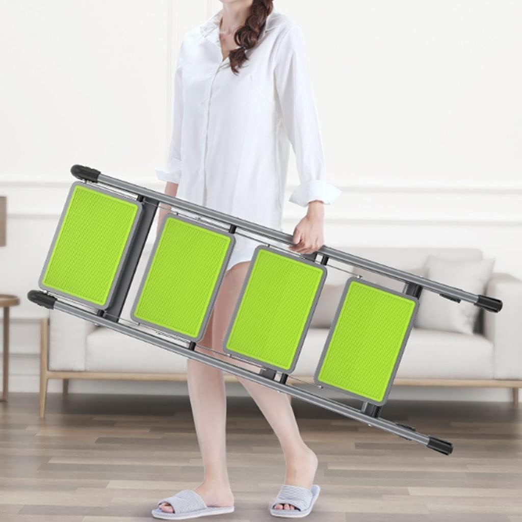 Step Ladder 4 Step Ladder Iron Folding Ladder Telescopic Ladder Step Stool Extension Ladder for Indoor and Outdoor Work Folding Ladder Telescopic Ladder(Color:Orange)