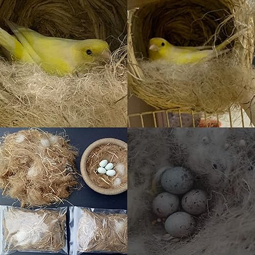 Miniatura 5 de YJJKJ Almohadillas de material de anidación de mezcla natural para nido de pájaros, forros de anidación de nidos de pájaros, ideales para la