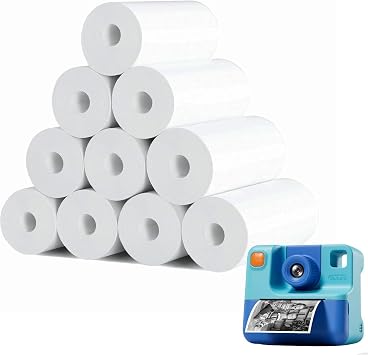 10 Rolls Double Dragon 720 Pcs Thermal Paper Rolls 72 Pcs/Roll 57x25mm | BPA-Free Instant Print Paper | for Kids Instant Cameras, Mini Thermal Printers, PDQ & Card Machines | No Ink Needed