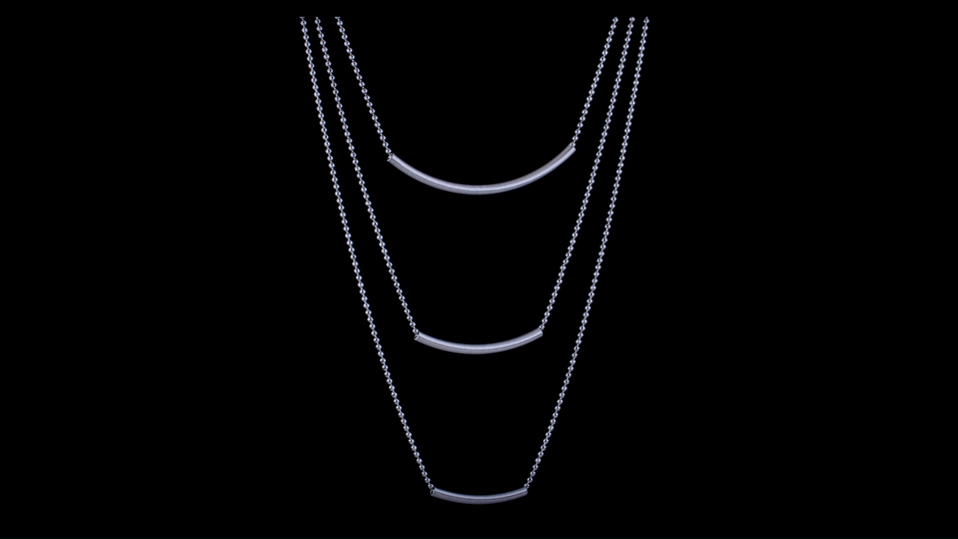 Collana Donna Multi Fili In Argento 925 Con Barra Curva – Gioiello A Strati, Eleganza Moderna, Lunghezza 45 Cm - 3
