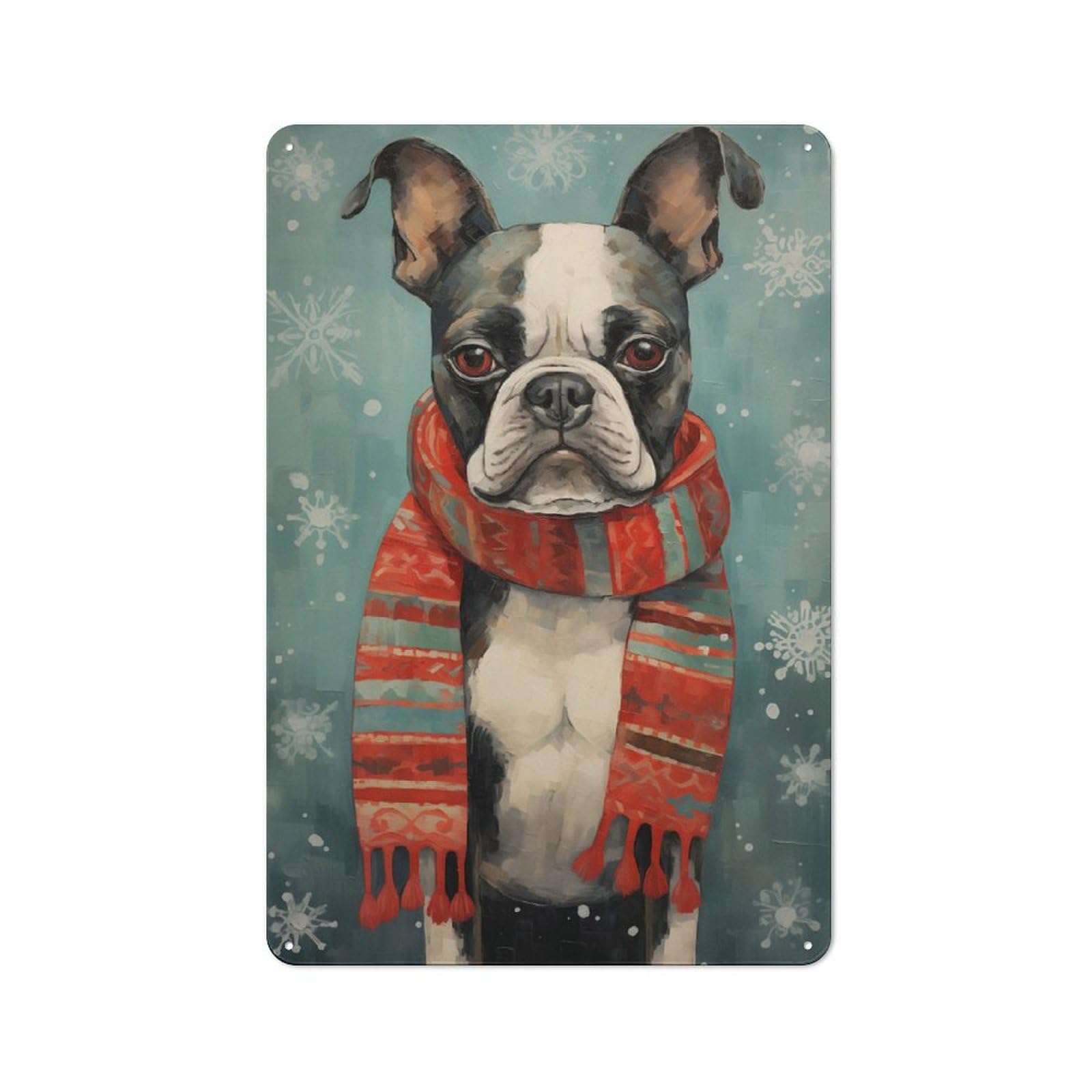 Junmoney French Bulldog Love Art Vintage Retro Metal Sign 30X20cm Featuring Garage Wall Decor For Garage, Workshop, Shed Or Utility Room
