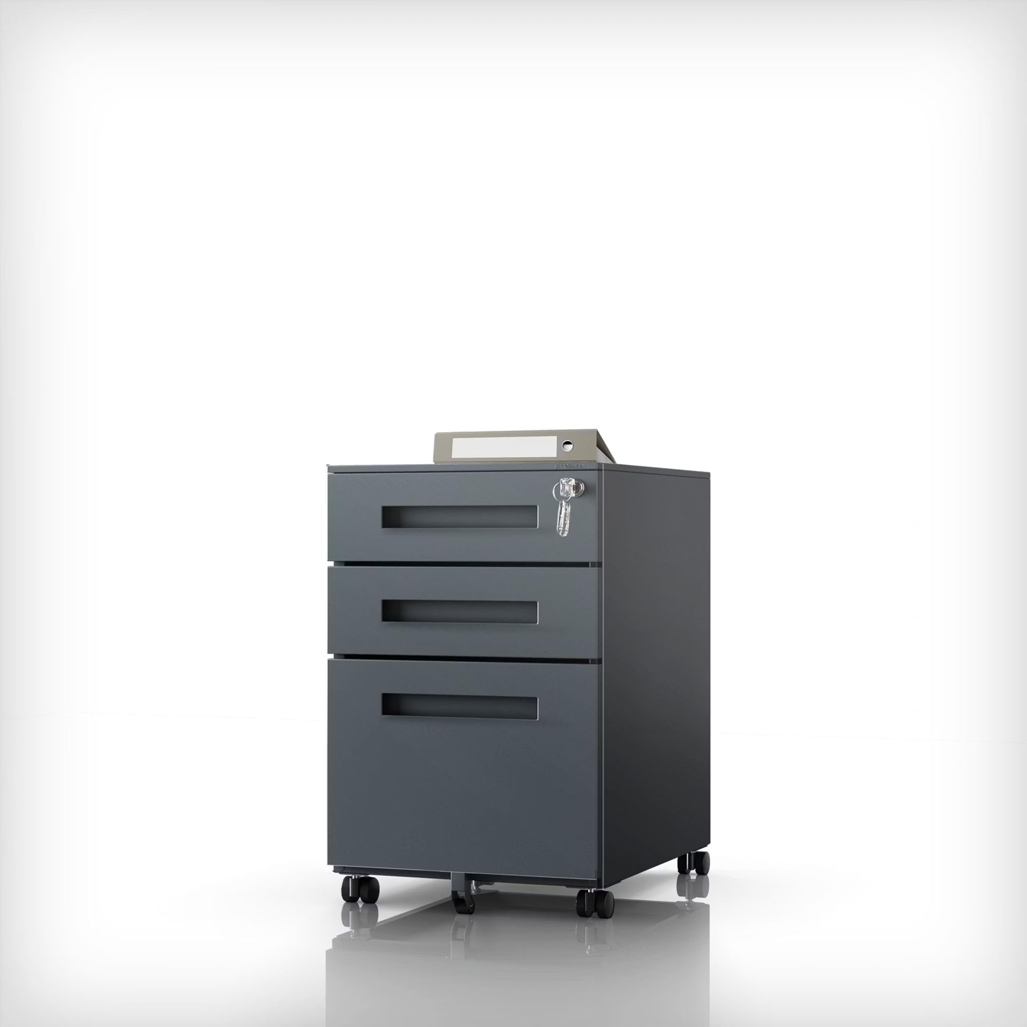 Jan Nowak Rollcontainer Bürocontainer Schubladenschrank Rollen 39x60x50 cm | Schreibtischcontainer, Rollwagen mit Schubladen, mobile Büroaufbewahrung für Unterlagen, Zubehör und Arbeitsplatzorganisation