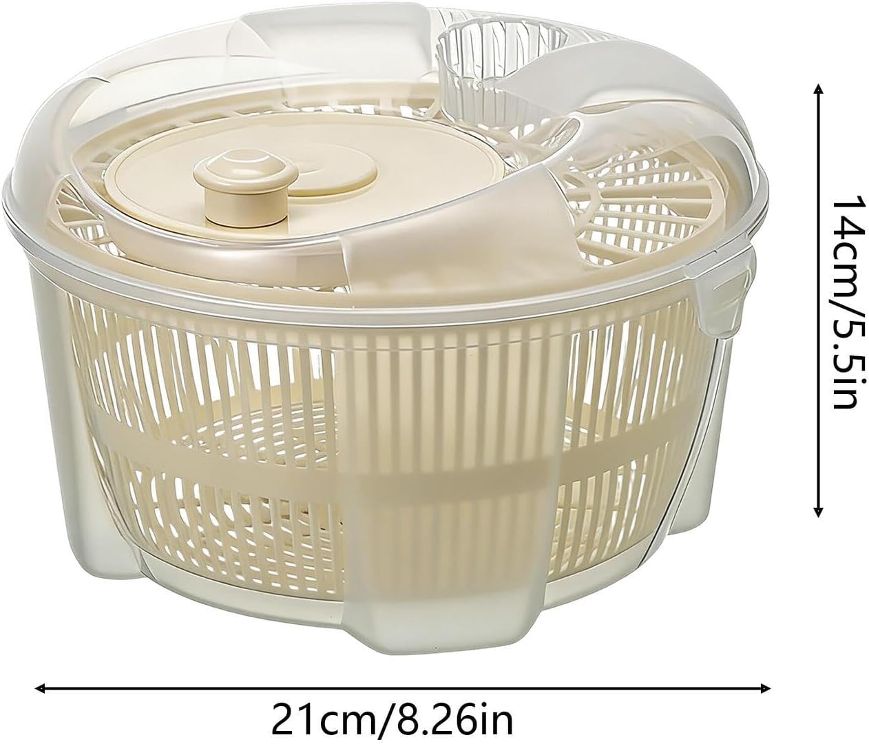 Salad Spinner, Washer Bowl, Vegetable Dryer, Manual Rotating Colander, Quick Water Removal System, Kitchen Necessity Tool, Ideal for Lettuce Produce Cleaning Drying Preparation Cooking Fresh Meals