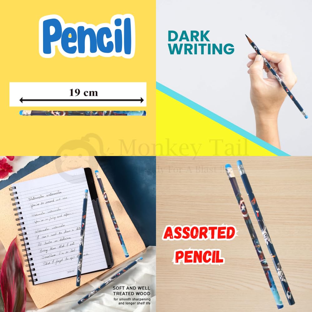 MONKEYTAIL 50 Pcs Stationery Combo Pack as Birthday Return Gifts for Kids of All Ages 3