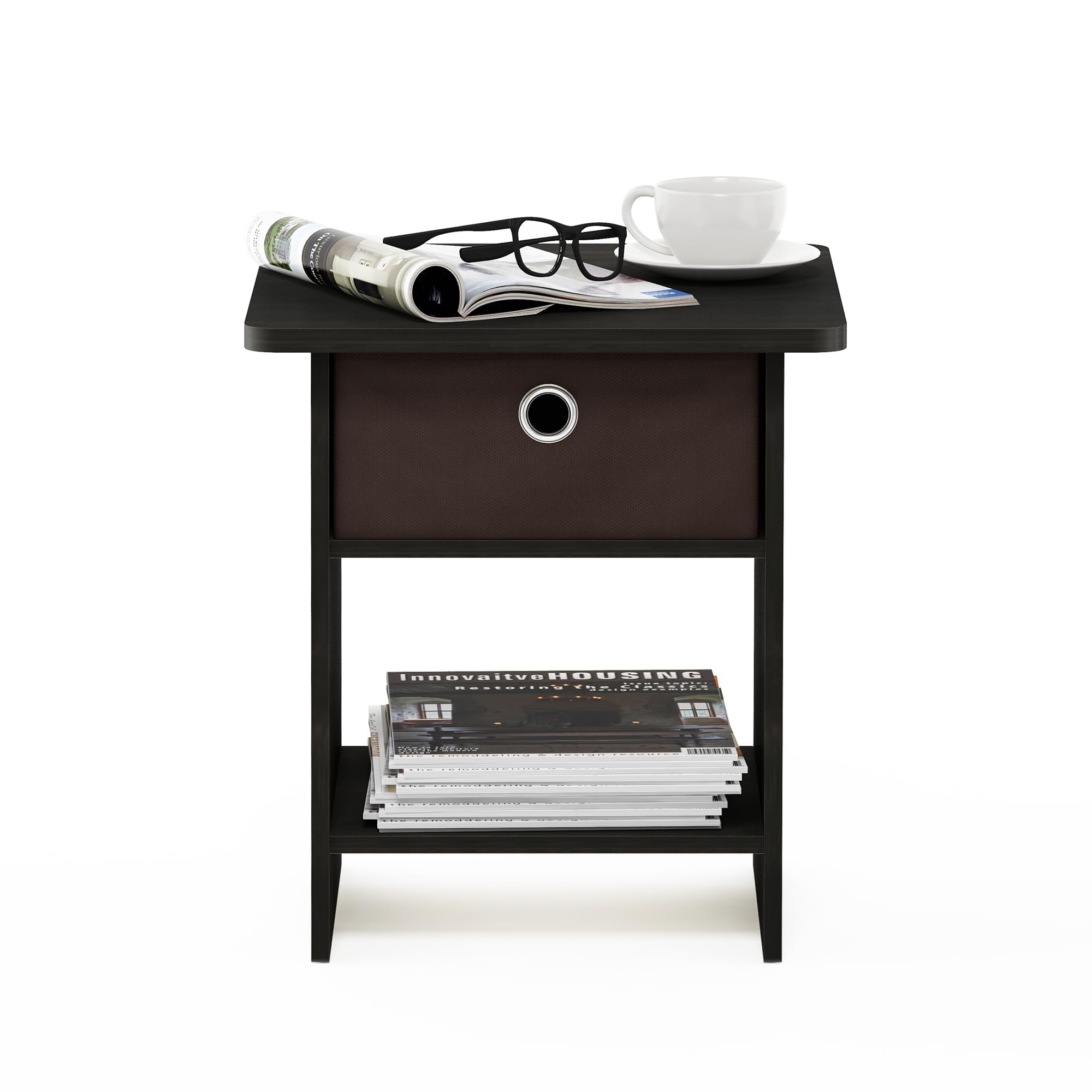 Furinno Comodino, Legno, Marrone (Espresso/Brown)