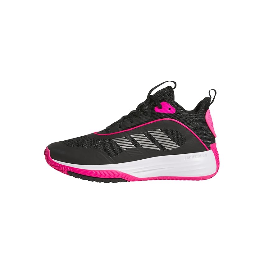 adidas OWNTHEGAME 3.0 Shoes, Scarpe da Basket Uomo, Core Black/Iron Met./Shock Pink, 45 1/3 EU
