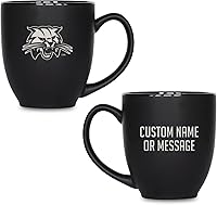 Vista 30 de Rico Industries NCAA Primary - Taza personalizada de 15 onzas, color negro mate, para bebidas calientes o frías Tigres del Estado de Aplastar