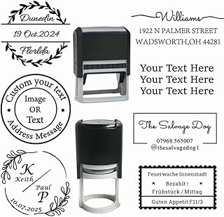 Custom Stamps Self-Inking Personalised Logo and Address,Ideal for Personal Use 1-6 Line Return Address Stamps Multi-Size (Rectangle-0.5x1.5inch)