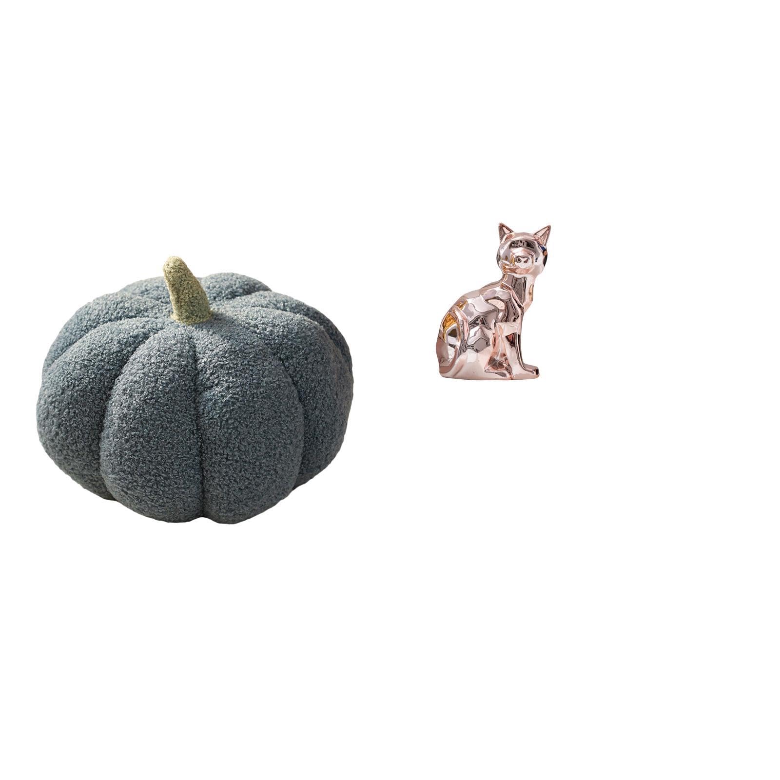 Pumpkin Cat Plush Pillow Sculpture Décorative Sofa Cushion Figurine Animal Art Craft Ornament for Bed Bedroom Room Décor|Home & Garden|Home Décor|Pillows-image-49