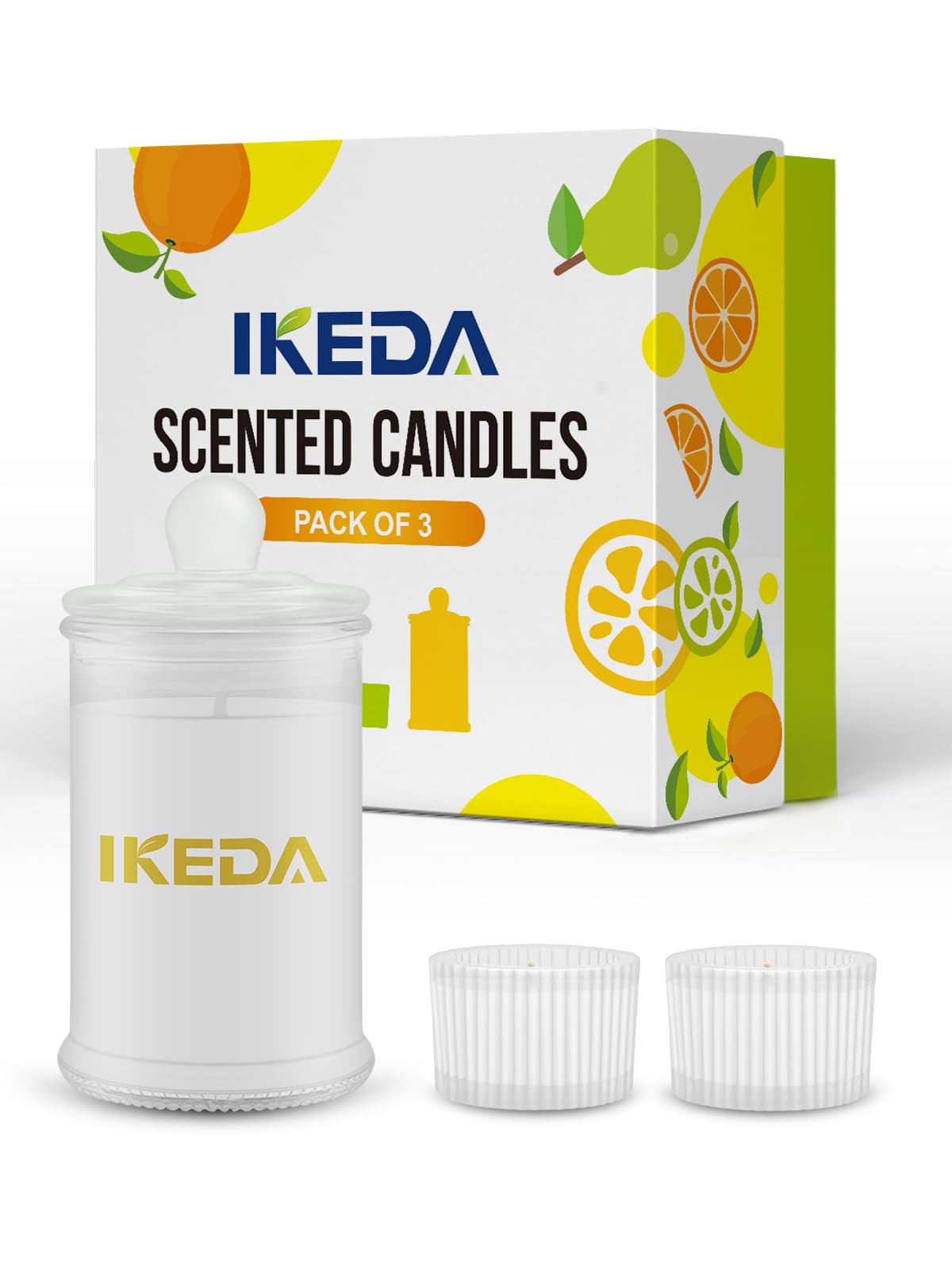 Scents Candles Gift Set: Aromatherapy Candle | 6.2oz 80 Hours Burns | for Thanksgiving Christmas | Long-Lasting Scented Soy Candles | 3 Pack (Freesia)