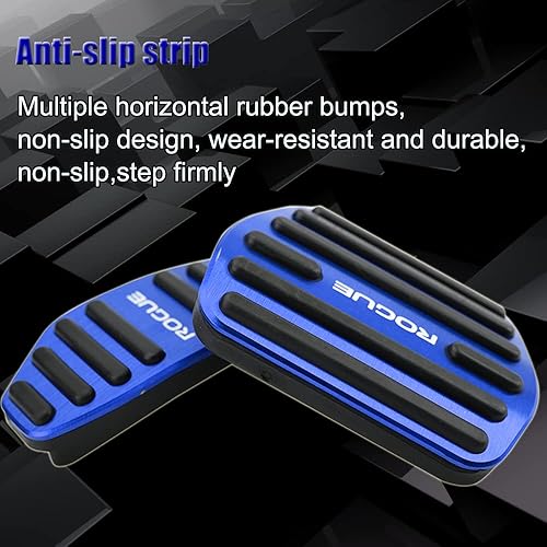 Miniatura 5 de XITER Juego de 2 fundas antideslizantes para pedal de acelerador de gas de aleación de aluminio sin perforación, para Nissan 2014-2026 Rogue,