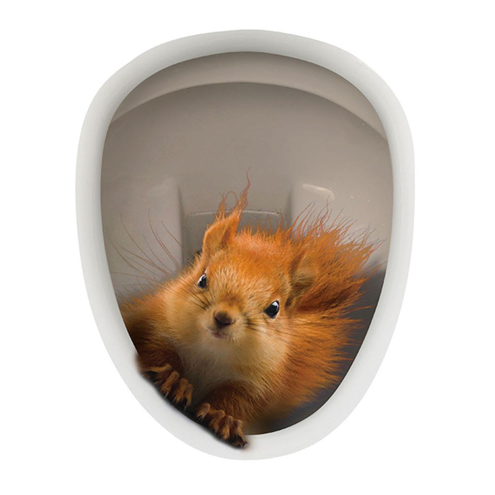 QIXCXAZ Toilet Sticker Funny Squirrel Adds Fun Enhancements to Toilet Easy Install for Creative Wall Decor Seat Lid Sticker Seat Lid Cover Decal