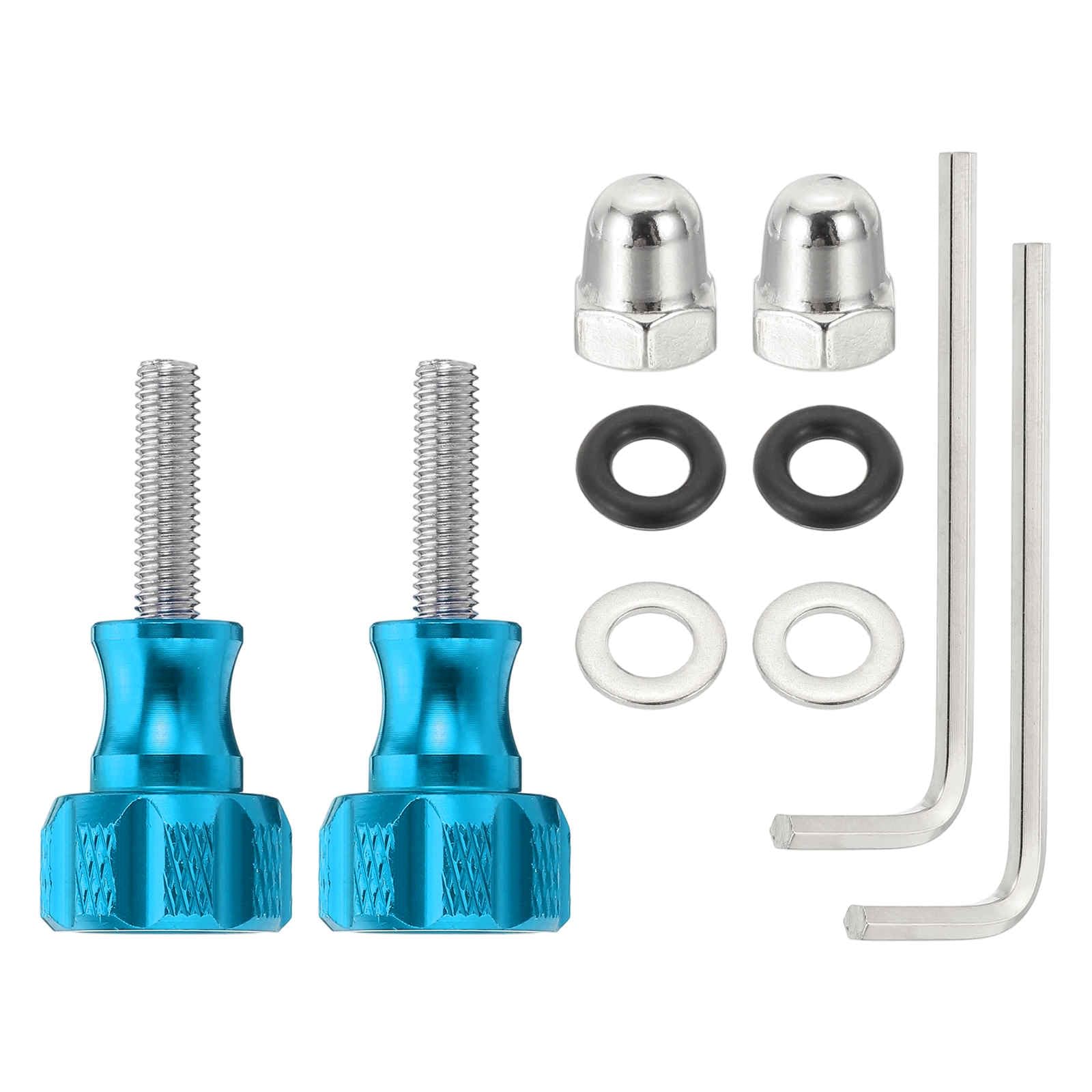 Nexarelle Aluminum Alloy Thumbscrews M5 Threaded 19mm Blue 4 Set