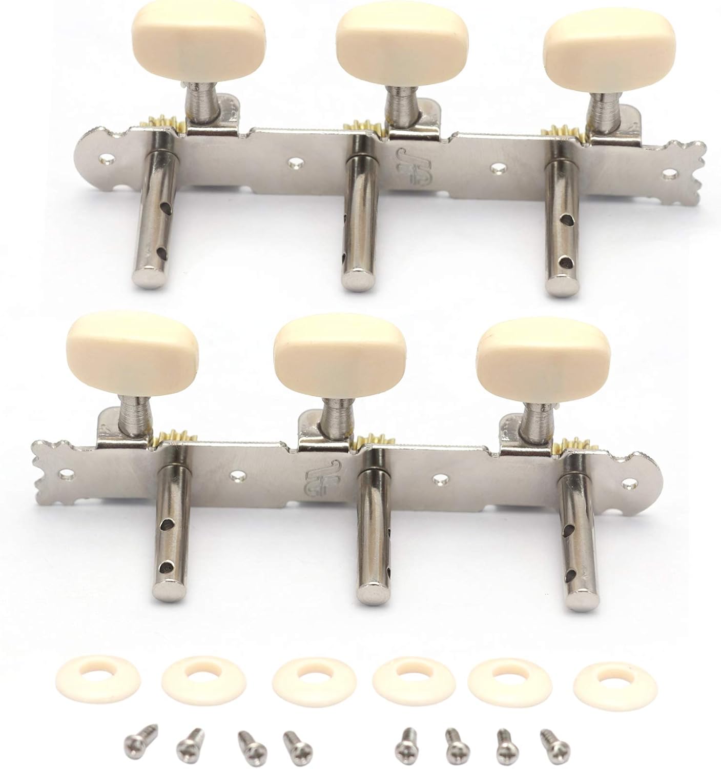 Metallor 3 on a Plank Guitar Tuning Pegs Chrome Plated Machine Heads Tuning Keys Tuners Single Hole for Classical Guitar 3L 3R. (G326) : Musical Instruments