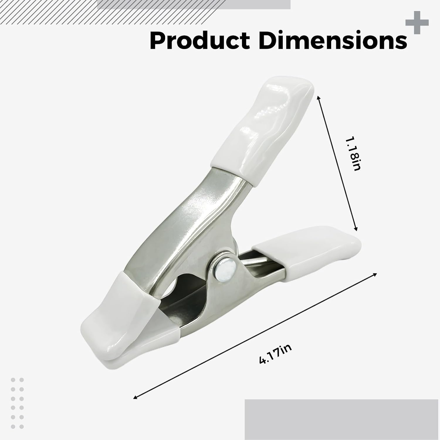 8 Pcs 4 In / 10 Cm Heavy Duty Fixed Clamp, White A-Frame Metal Design With 3Mm Spring, Strong Grip For Garden Netting, Greenhouse Film, Wedding Photographer Backdrops