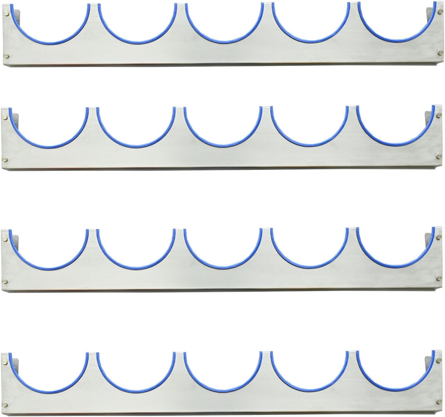 Helmet Rack - 4Pcs Wall-Mounted Storage Organizer for Hard Hats, Stainless Steel Holder with Rubber Protective Tape for Construction Workers and Safety Helmets