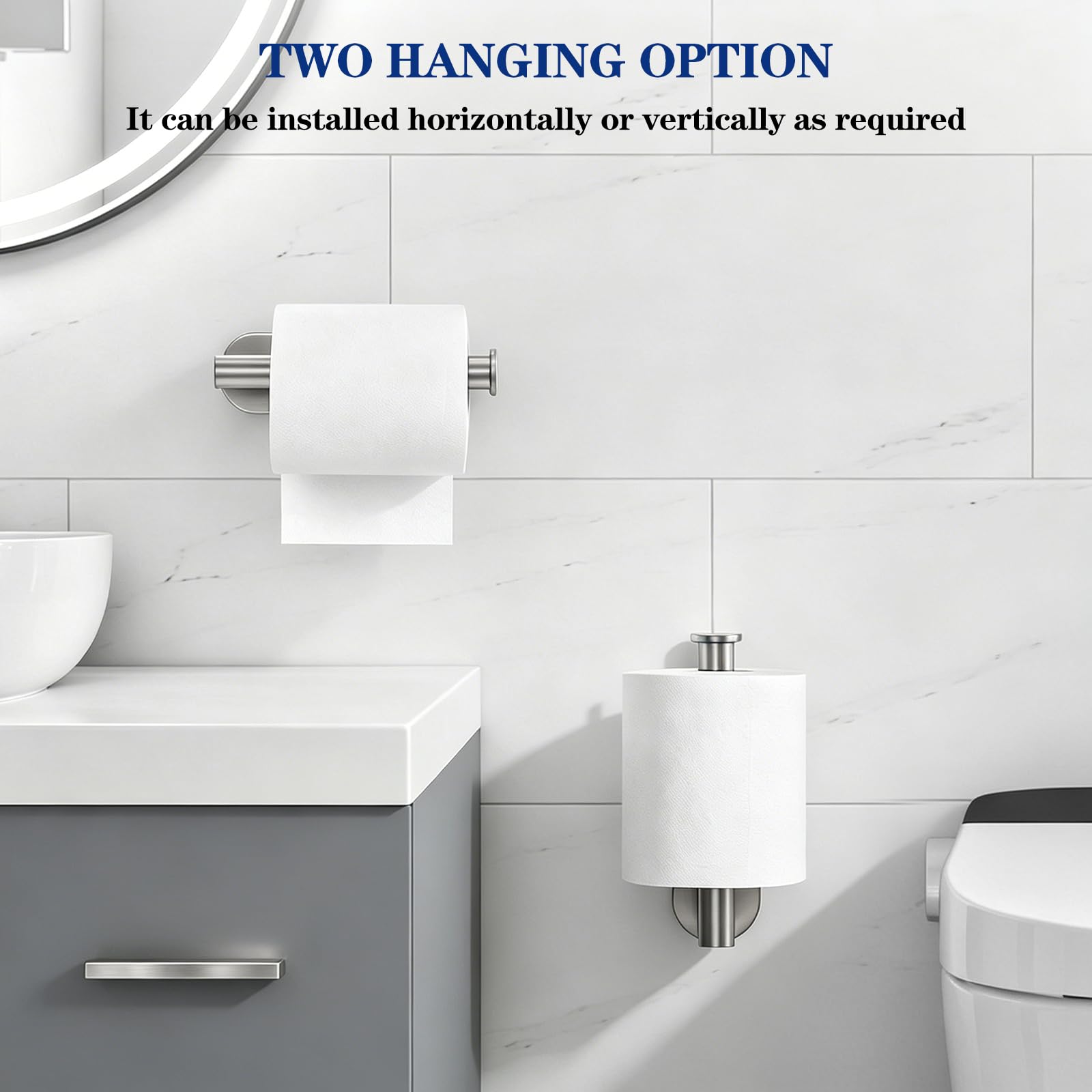 SetSail Adhesive Toilet Paper Holder Wall Mount Brushed Nickel, 2 Packs — Amazon image 3