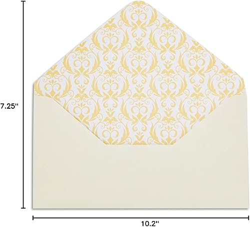 Miniatura 10 de Paper Junkie Juego de papel de carta y sobres, 60 hojas (7.2 x 10.2 pulgadas) y 30 sobres marfil (4 x 7.7 pulgadas), borde dorado, 100 GSM,