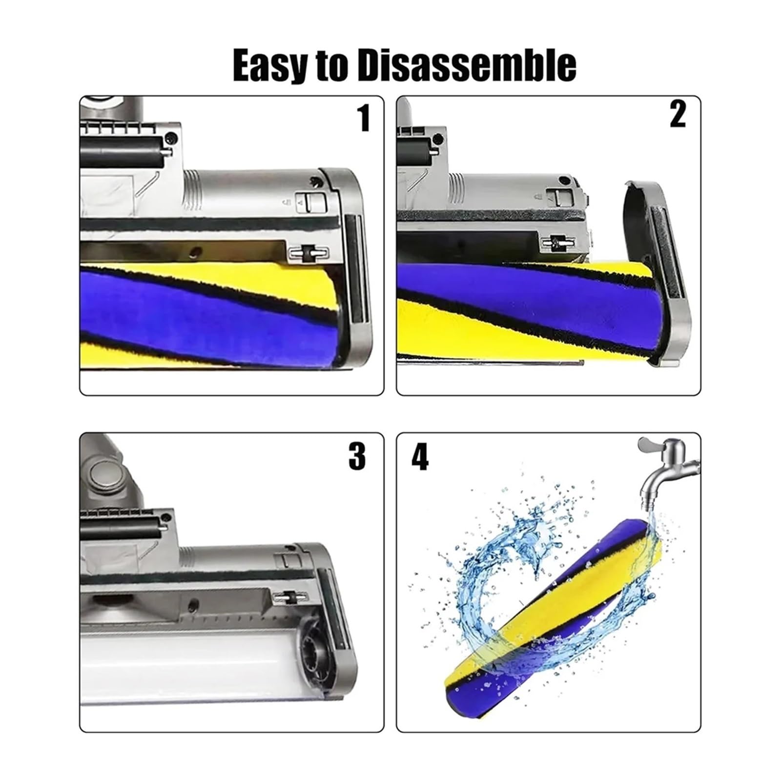 Cabezal Principal For Suelos De Madera Con Luz De Detección De Polvo, Compatible Con Dyson V7, V8, V10, V11 Y V15. Funcionamiento Silencioso.