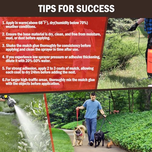 Teexpert Strong Mulch Glue for Landscaping, 1 Gallon Ready to Use Mulch Glue for Garden, Fast-Dry Safe Glue, Mulch Gravel Glue, Mulch Lock, Mulch Glue Binder & Pea Gravel Stabilizer