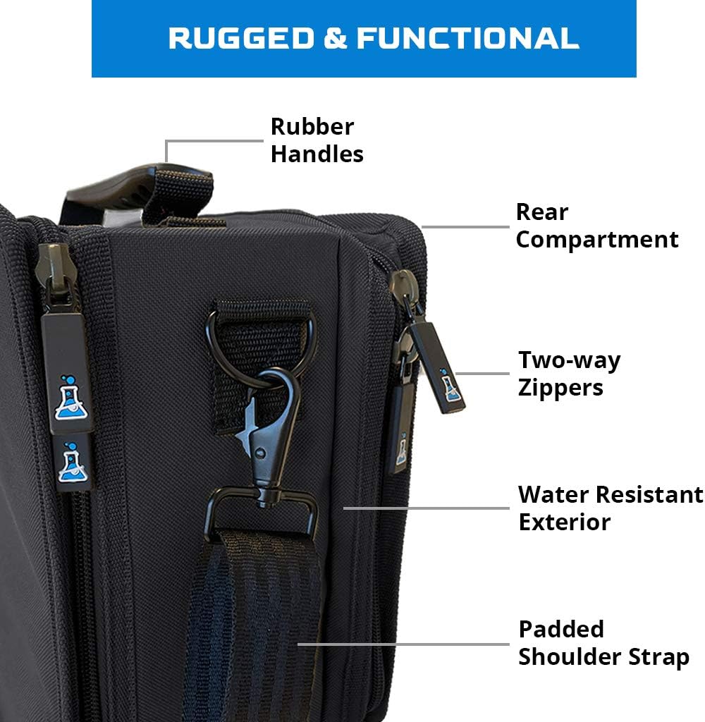 Pirate Lab MTG Card Storage Case, Holds 8 Deck Boxes (700+ Cards) - Shoulder Strap, Foam Tray and Dividers - TCG, Yu-Gi-Oh!, Pokemon, Portable Card Game Carrier (Small, Black Logo) : Toys & Games