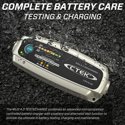 Ctek (56-959) Silver Mus 4.3 Test & Charge 12 Volt Fully Automatic Charger And Tester #TOP3