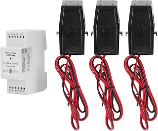 3 Phase Electricity Meter, Voice Control Smart Energy Meter with Bidirectional Energy Consumption Tracking, Three 750A Clamp Type Current Transformer Real Time Data Monitoring