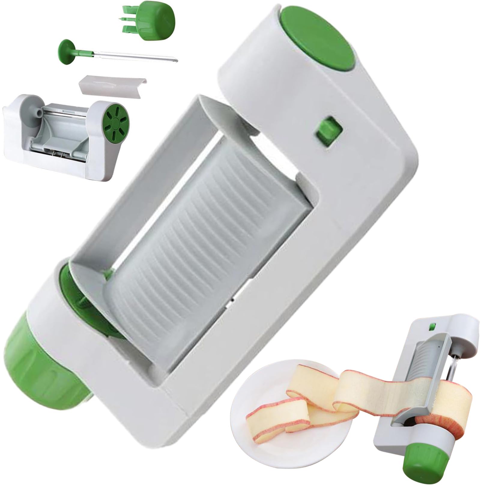 Hperu Green Vegetable Sheet Slicer, Fruit Slicer Multifunctional Stainless Steel Veggie Sheet Peeler Kitchen Gadget, Apple