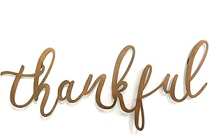Bronze Thankful Script Wall Decor for a Touch of Gratitude
