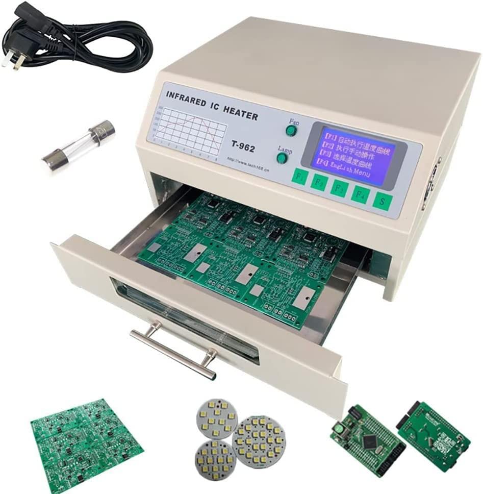 Amazon.co.jp: リフロー炉 T-962 リフロー炉 赤外線ICヒーターはんだ 