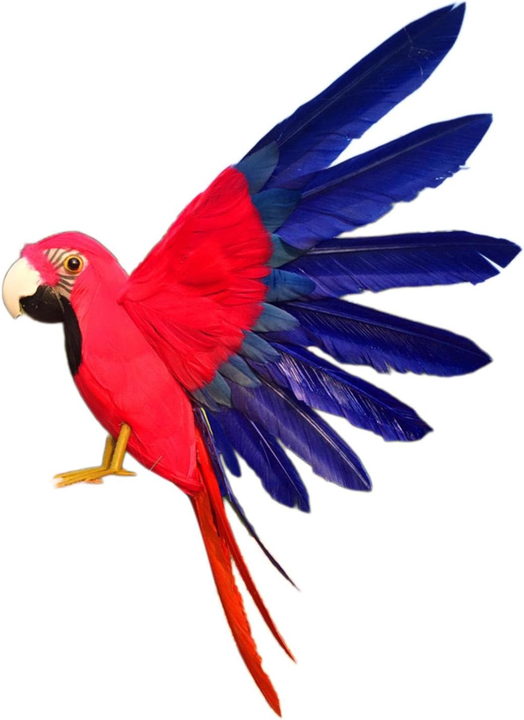 Amazon Pewete シミュレーションオウムの置物羽の鳥の動物の置物像壁の芝生や庭の装飾カラフル スタイルc ガーデンオーナメント 置物