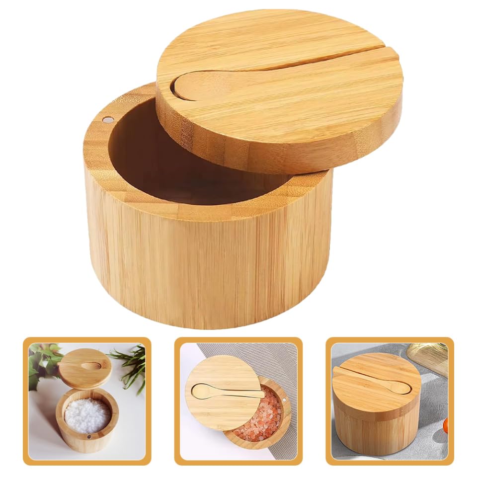 MAGICLULU Boîte à Condiment avec Couvercle Boîte à Sel pour Cuisine Récipient à Épices Rond pour Poivre Et Sel